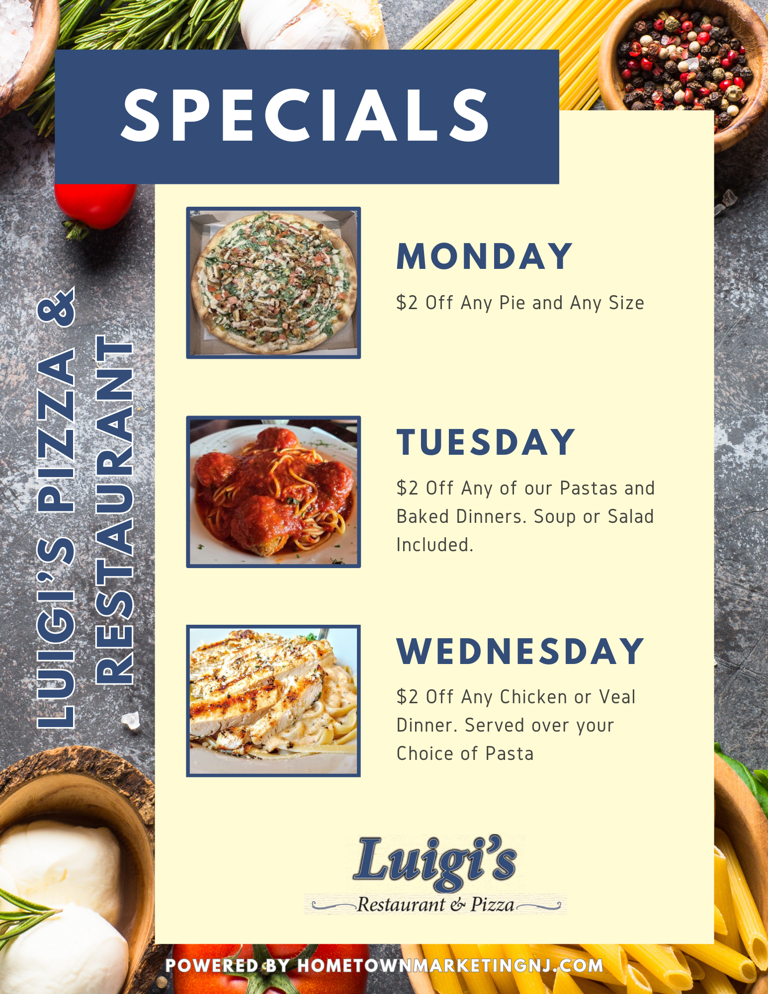 Luigi's Pizza Daily Specials